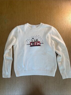 KITH x Peanuts Snoopy Knit Sweater – Kids Size L (10–12) – Cream